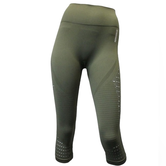 Gymshark Leggings Energy Seamless Cropped Leggings Olive Green Athletic Gym - Picture 2 of 13